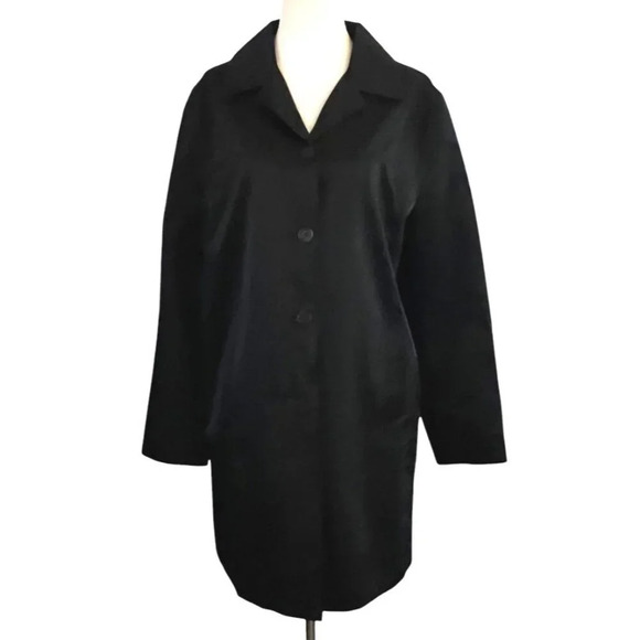 Weatherproof Womens Trench Coat Black Button Up Minimalist Capsule Wardrobe - Picture 1 of 10